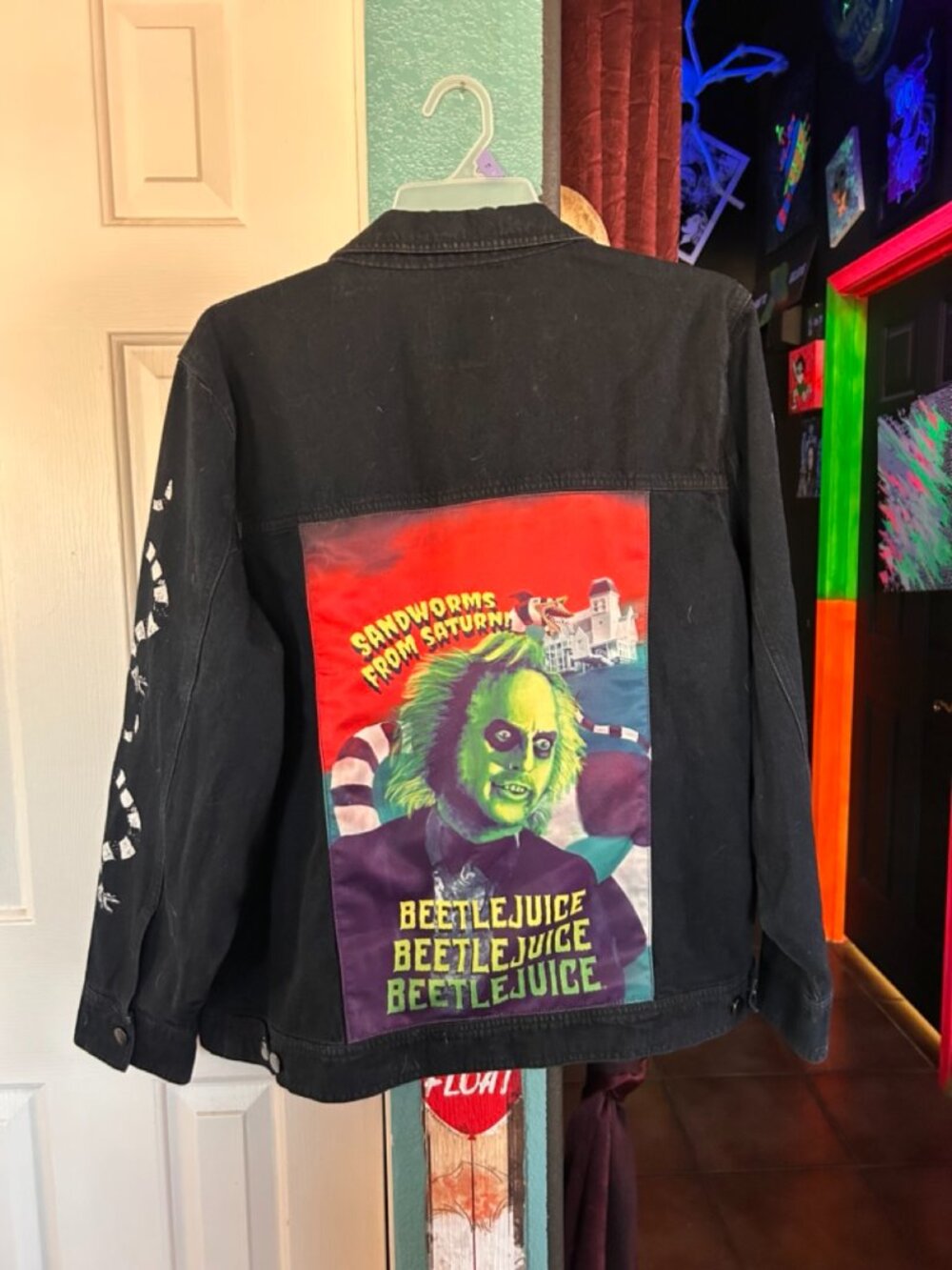 New with Tags Spirit Halloween Beetlejuice Sandworm Denim Jacket - Plus Size 3XL